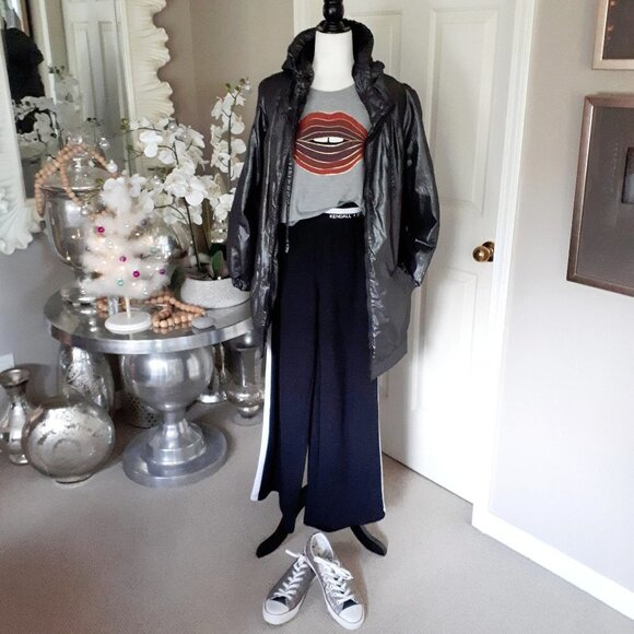 EUC Vero Moda grey metallic hooded cotton jacket coat - Picture 2 of 4